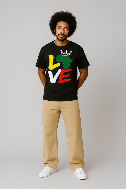 LOVE Africa Crown T-Shirt – Unisex Afrocentric Streetwear, Africa T-shirts, Africa Hoodie, Africa sweatshirt