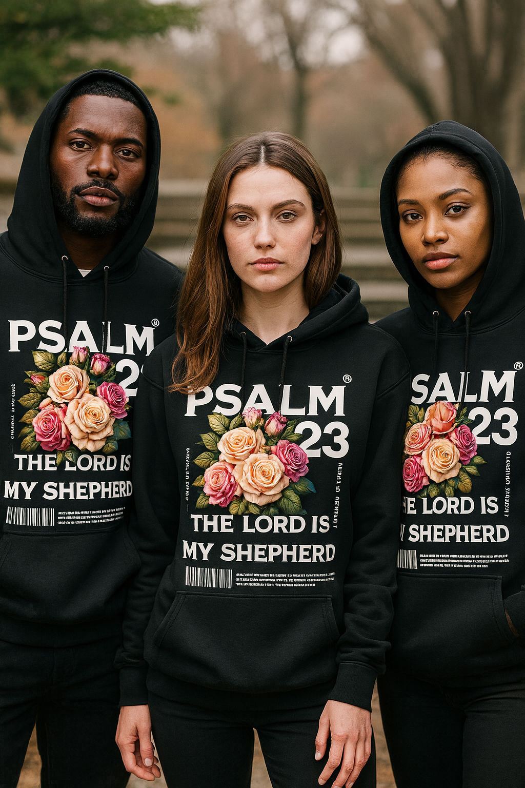 Psalm 23 Hoodie, Faith T-Shirt - Christian Scripture Streetwear UK