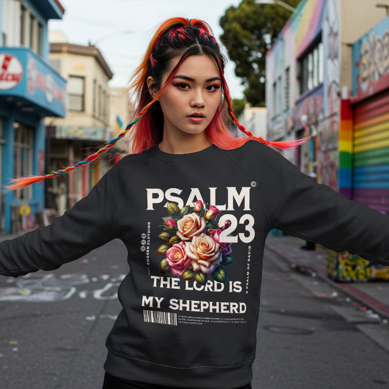 Psalm 23 Sweatshirt - Christian Fairh Wear Uk, Women's Sweatshirt UK